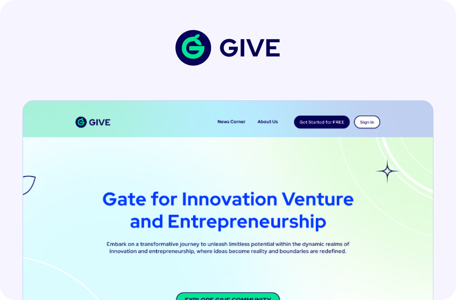 Give - Online Entrepreneurship Platform