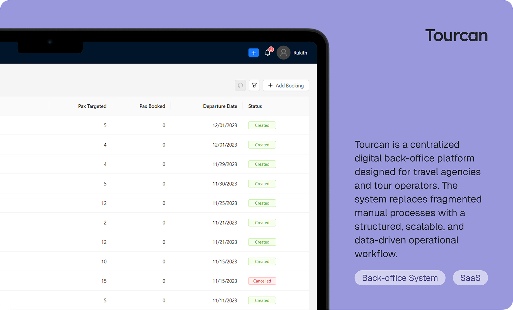 Tourcan — Vacation Backoffice, SaaS